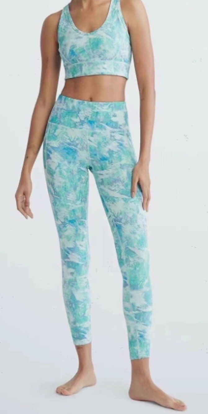Calvin Klein Performance High Waist Tight Green Compression 4 Way Stretch XS 0-2